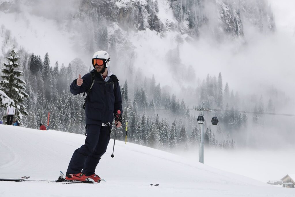 ski in switzerland winter